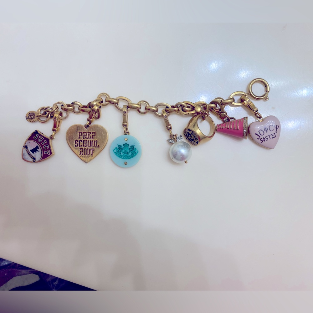 Vintage gold juicy couture charm bracelet